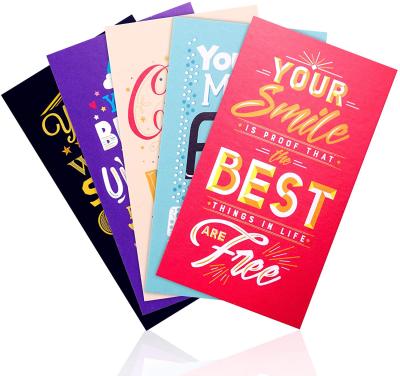 China Custom Printed Paper Blank Greeting Motivational Quote Cards for sale
