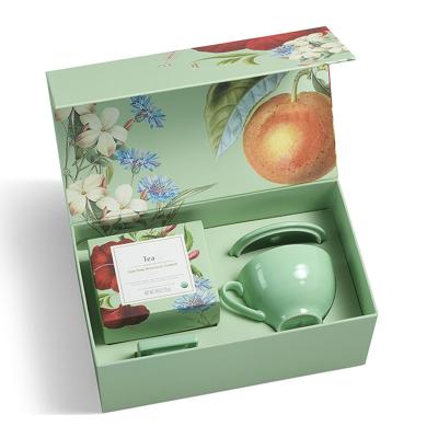 China Caja de empaquetado del logotipo de imprenta del papel del café de té de la taza del regalo de lujo vacío de encargo del sistema para los juegos de té en venta