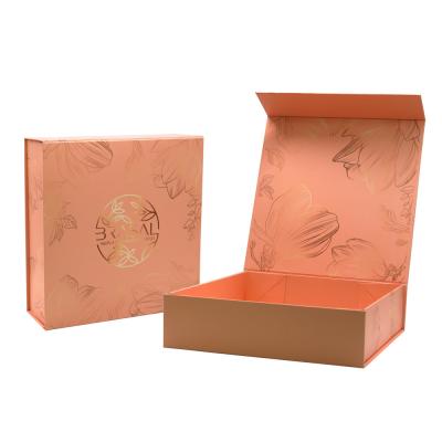 China Custom Logo Printing Large Luxury Rose Gold Gift Shipping Box Packaging With Magnetic Lid Closure for sale