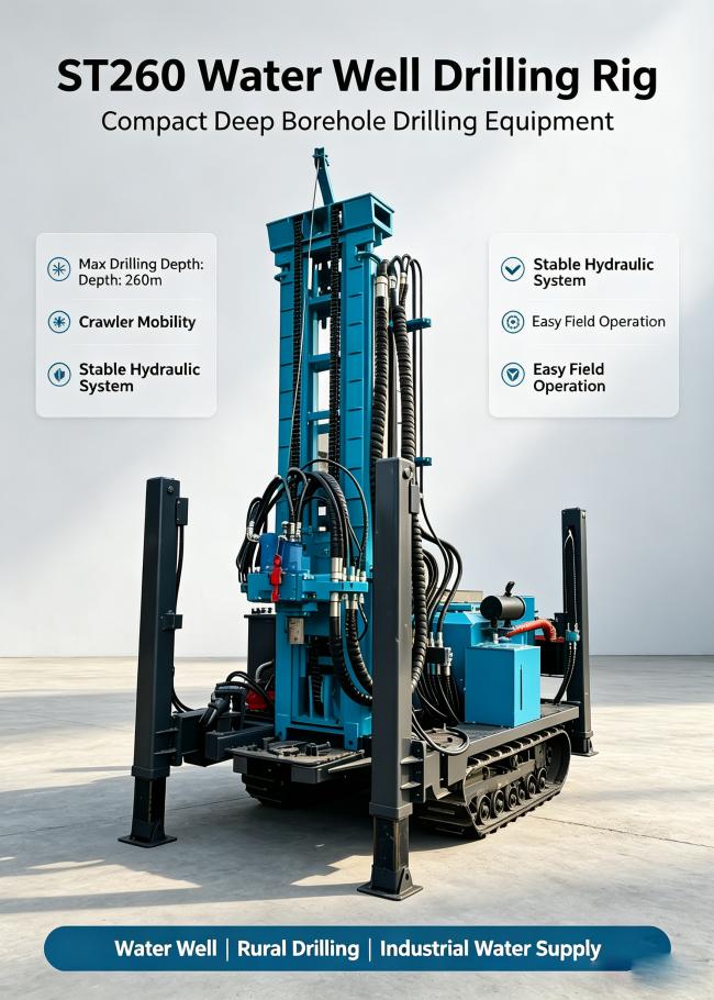 ST-260 Hydraulic Air Drilling Rig front view