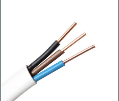China Flexible Copper Condutor PVC Insulated Double PVC Sheath Twin and Earth Flat Cable for sale