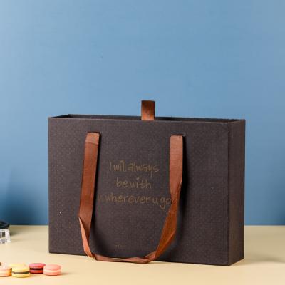 Black Paper Gift Box with Bag Customized Logo and Cardboard Material