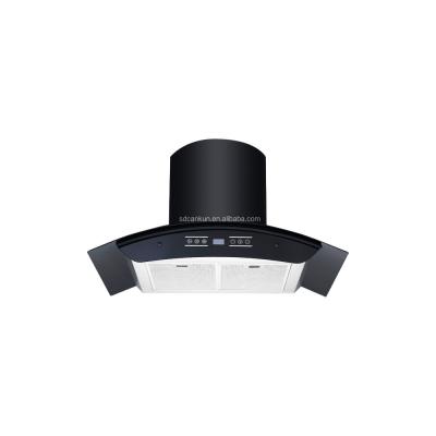 China Recirculating Stainless Steel Glass 900mm Rangehood Ventilation 183W for sale
