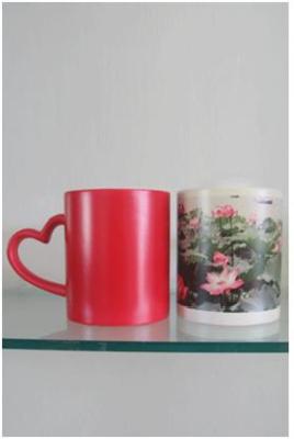 China Sublimation Heart Handle Mug ( Full Red) for sale
