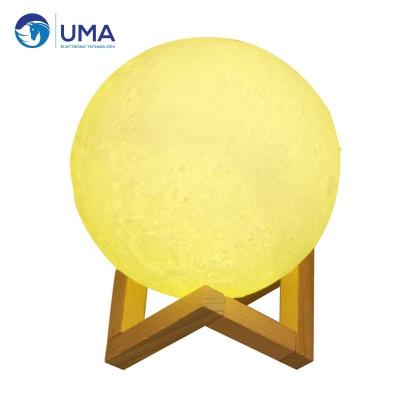 China 2700K LED Moon Space Lamp Environmental PLA 3D Printing 12cm x 15cm Null Design Style for sale