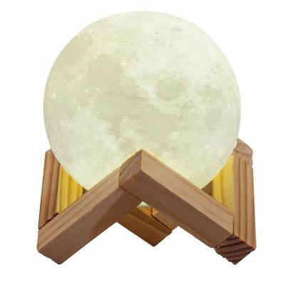 China Dimmable Touch Control Remote PLA 3D Printing Moon Lamp with 10000 Hours Lifespan for sale