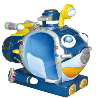 China MP4 kiddie ride with music and small video game blue undersea boat for sale