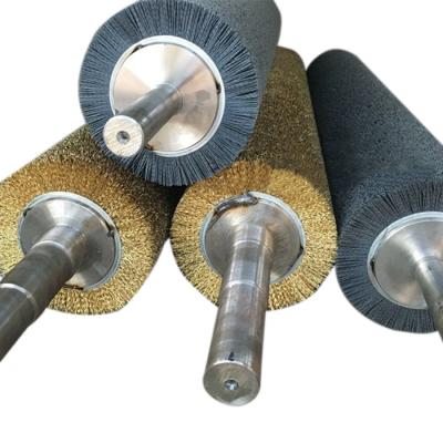 China Brass Wire Belt Conveyor Brush Rollers Wood Deburring OEM for sale