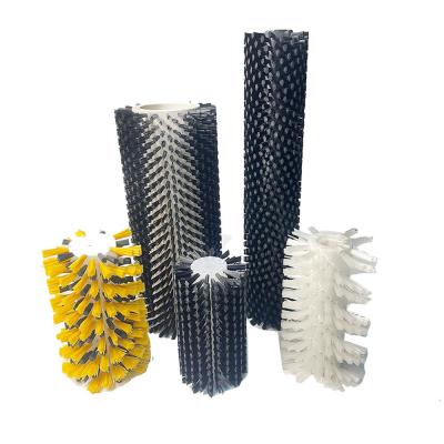 China Customized Nylon Cylindrical Industrial Rotating Brush Cleaning Roller for sale