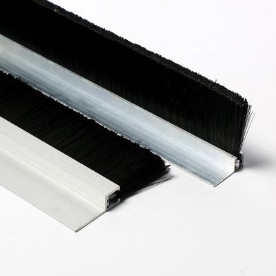 China Flexible Window Door Metal Brush Seal Strip Nylon Bristles Weatherstripping Custom for sale