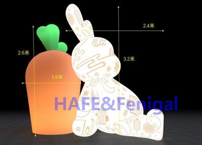 China 3.2 M High Decorative Inflatable Advertising Balloon Decorated Rabbits 220V for sale