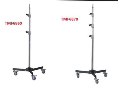 China Stainless Steel Lighting Stand Tripod Easy Height Adjustment With Flexible Casters for sale