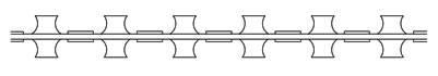 A drawing of BTO-12 razor wire on the white background.
