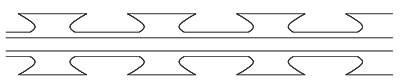 A drawing of BTO-30 razor wire on the white background.
