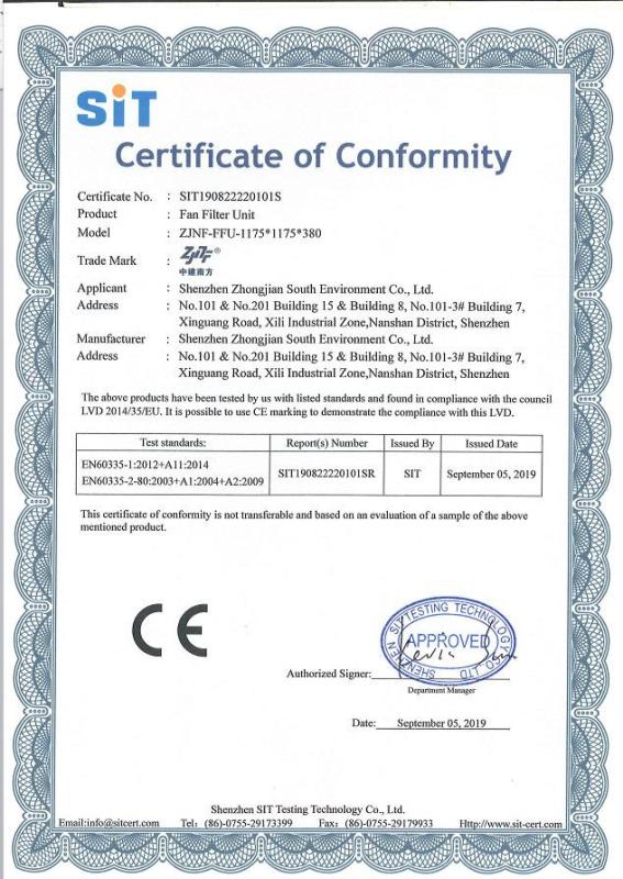 CE - Shenzhen Zhong Jian South Environment Co., Ltd.