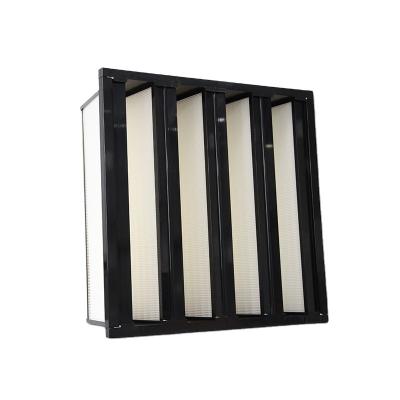 China V Bank Laminar Flow Air Filter H13 H14 HEPA Mini Pleated For Cleanroom for sale