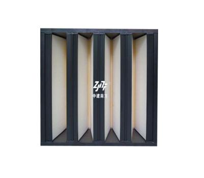 China Custom V Cell Air Filters , Plastic Frame Glass Fiber H14 HEPA V Bank Filter for sale