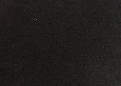 China Polished Surfaces Black Quartz Stone Slab Top With NSF SGS Certification Floor Tile for sale