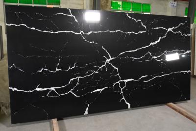 China High Black Glass Color Calacatta Quartz Stone With NSF For Kitchen Top for sale