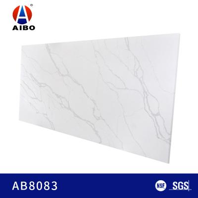 China Non Porous White 3000*1600 Calacatta Quartz Stone For Vanitytop for sale