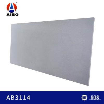 China 20mm Thick Pure Grey Artificial Quartz Kitchen Countertop All around the world for sale