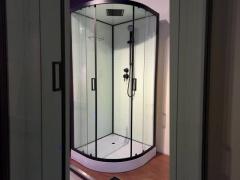 Luxrious Shower Room With Matt Black Profile And Tempered Glass For Mordern