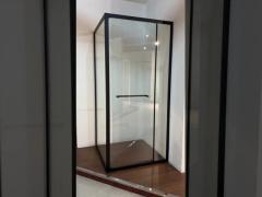 6/8mm Tempered Glass And Alum Frame Black Square Shower Enclosure Modern