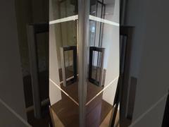 5/6mm Black Block Glass Square Shower Enclosures with Alum Black Frame