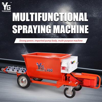 China 380v Concrete Cement Mortar Spray Machine With Mixer Fireproof Roof Wall Ceiling Electric Wet Mortar Spray Machine for sale