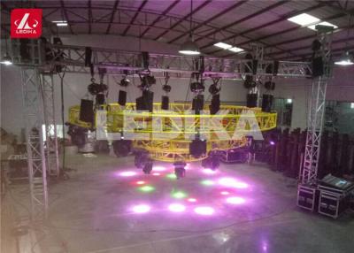 China Rotating LED lighting Yellow Aluminum Square Truss 6 Channel DMX 512 Control for sale