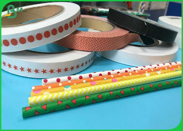 Safe Food Grade Kraft Paper Roll 31g 60g Straw Paper Roll With Blue Printed Safe Food Grade Kraft Paper Roll 31g 60g Straw Paper Roll With Blue Printed