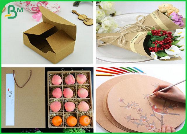 Uncoated Brown Kraft Liner Board 300GSM Uncoated Brown Kraft Liner Board Without Impurities For Wrapping Flowers