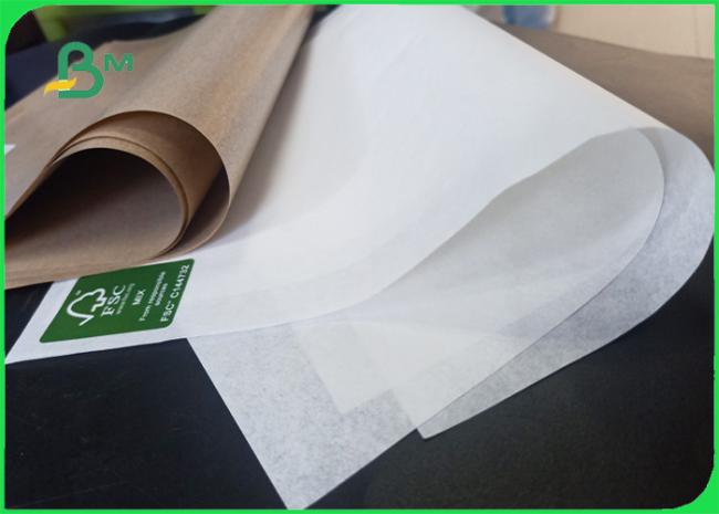 white / brown craft paper FSC food grade 30gsm 40gsm one side coated white / brown craft paper for paper bags