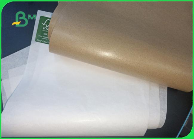 white / brown craft paper FSC food grade 30gsm 40gsm one side coated white / brown craft paper for paper bags