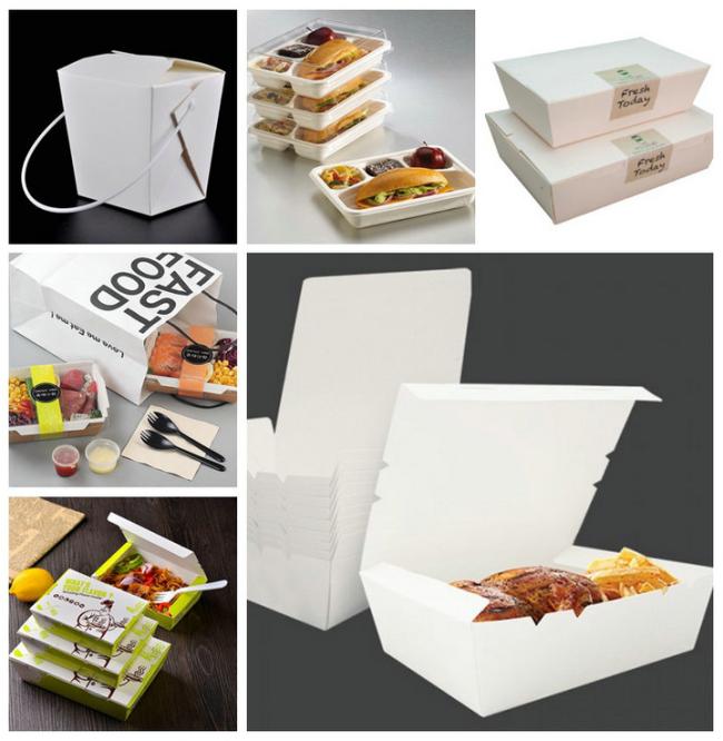 Lunch Box Paper Disposable 300gsm + 10g PE Lunch Box Paper For Food Packing 100% Biodegradable