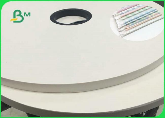 Straw Wrapping Paper 28gsm White Straw Wrapping Paper Roll Food Grade Customized ISO FDA FSC