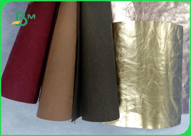 Width 150cm*110yard fiber 0.55mm Black color Washable kraft paper for hand bags 04 Width 150cm*110yard fiber 0.55mm Black color Washable kraft paper for hand bags