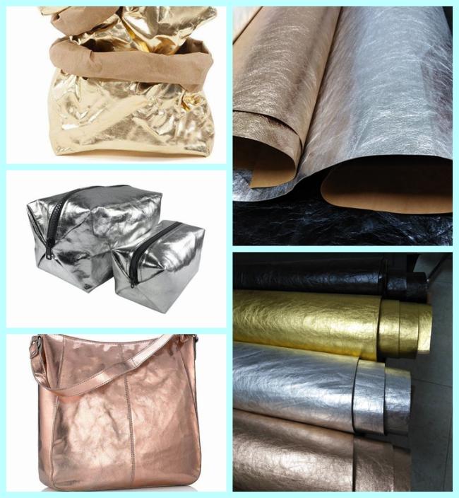 Prewashed / Full Washed Kraft Fabric Paper 0.55mm Gold Silver Rose Gold Color Prewashed / Full Washed Kraft Fabric Paper 0.55mm Gold Silver Rose Gold Color