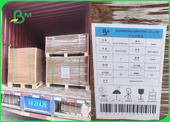 350gsm + 15g PE Coated Brown Kraft Paper For Takeaway Food Boxes Waterproof 350gsm + 15g PE Coated Brown Kraft Paper For Takeaway Food Boxes Waterproof