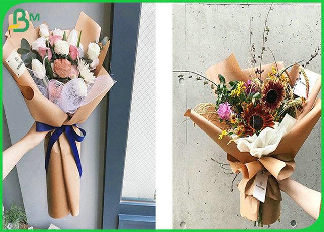 SGS Certified Roll Brown Kraft Paper 70g 80g For Flower Package SGS Certified Roll Brown Kraft Paper 70g 80g For Flower Package