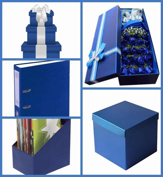 Glossy blue painted paperboard Glossy blue painted paperboard