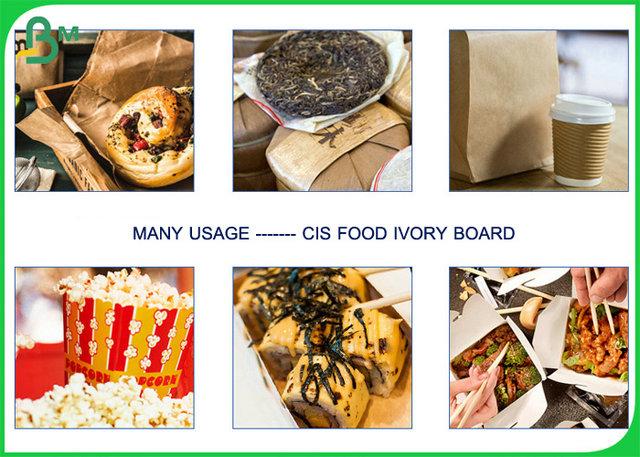 High Stiffiness White C1S Food Ivory Board 350g For Popcorn Bucket Making High Stiffiness White C1S Food Ivory Board 350g For Popcorn Bucket Making