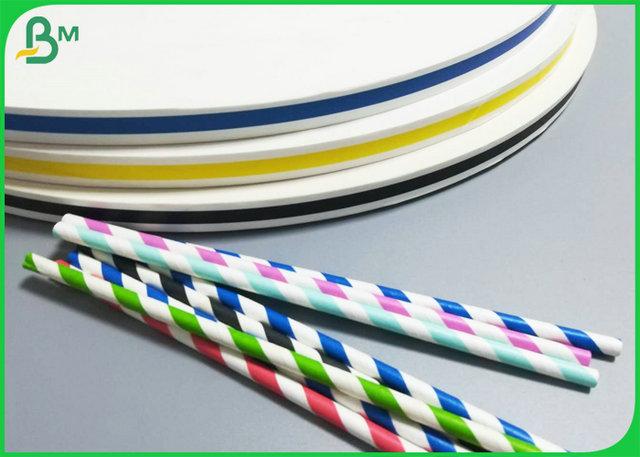 15mm Juice Straw Paper Reels Color Stripes Food Grade Approved For Drinking 15mm Juice Straw Paper Reels Color Stripes Food Grade Approved For Drinking