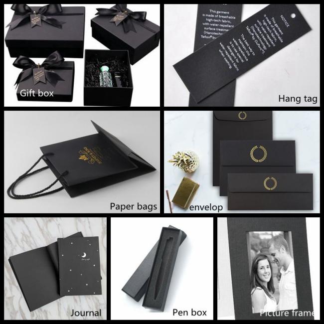 Uncoated Matte 250gsm Pure Black Kraft Paperboard Packaging Paper Uncoated Matte 250gsm Pure Black Kraft Paperboard Packaging Paper