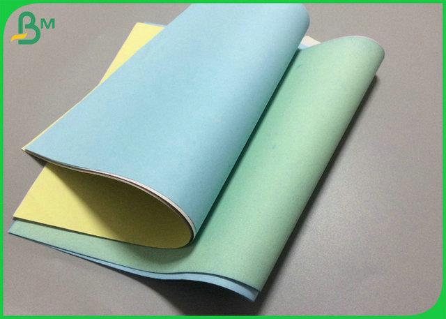 Pink Green Blue Color Carbonless CFB Paper 50g With 100% Natural Wood Pulp Pink Green Blue Color Carbonless CFB Paper 50g With 100% Natural Wood Pulp