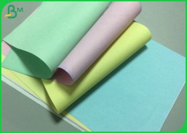 Pink Green Blue Color Carbonless CFB Paper 50g With 100% Natural Wood Pulp Pink Green Blue Color Carbonless CFB Paper 50g With 100% Natural Wood Pulp