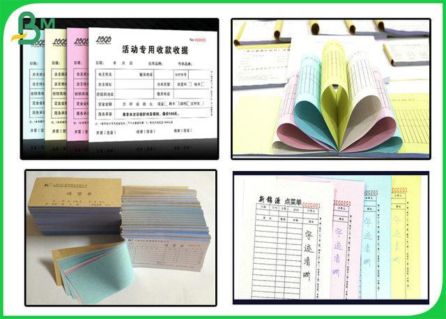 Pink Green Blue Color Carbonless CFB Paper 50g With 100% Natural Wood Pulp Pink Green Blue Color Carbonless CFB Paper 50g With 100% Natural Wood Pulp