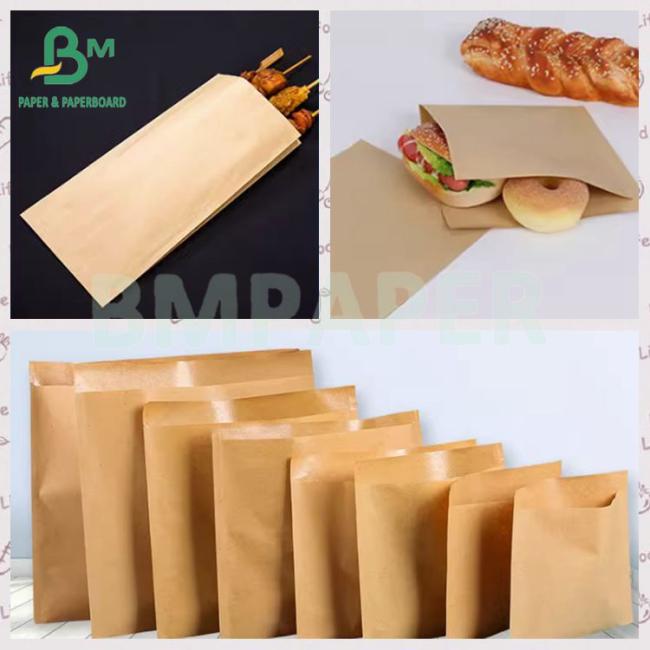 35 + 10 GSM Brown Greaseproof Fry Food Bags PE Coated Craft Paper 35 + 10 GSM Brown Greaseproof Fry Food Bags PE Coated Craft Paper
