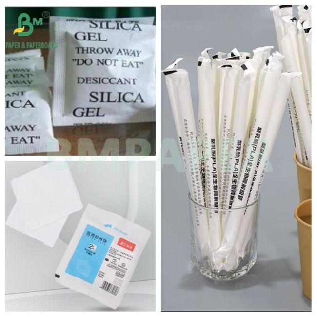 Good Printability 24grs 28grs Hygiene Straw Wrapping White Heat Seal Paper Good Printability 24grs 28grs Hygiene Straw Wrapping White Heat Seal Paper