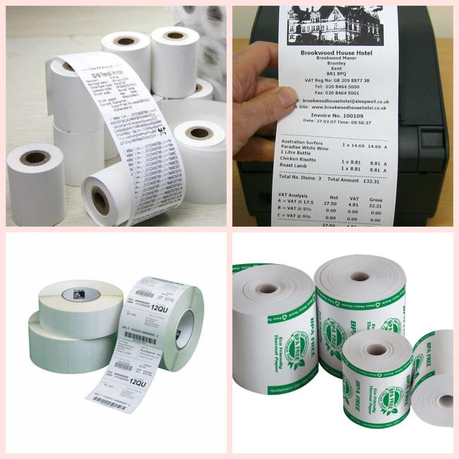Thermal Receipt Paper 65gsm High Bulk 90um White POS Paper Roll Thermal Receipt Paper 65gsm High Bulk 90um White POS Paper Roll